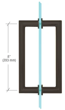 Shower Door 8" MT Series Mitered Corner Pull Handle, Brushed Bronze – CRL MT8X8BBRZ, photo 2