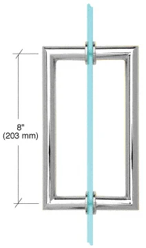 CRL 8" MT Series Mitered Corner Pull Handle, Polished Chrome