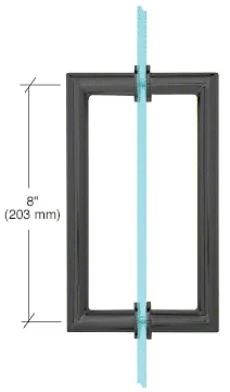 Shower Door 8" MT Series Mitered Corner Pull Handle, Matte Black – CRL MT8X8MBL