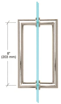 Shower Door 8" MT Series Mitered Corner Pull Handle, Polished Nickel – CRL MT8X8PN