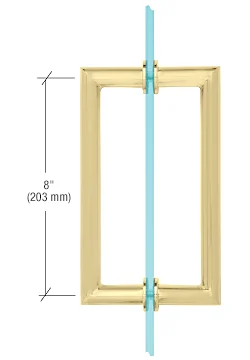 Shower Door 8" MT Series Mitered Corner Pull Handle, Satin Brass – CRL MT8X8SB, photo 2