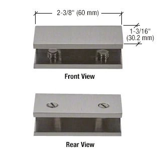 Shower Glass No-Drill Clamp for 1/2" Glass, Brushed Nickel – CRL NDC12BN, photo 2
