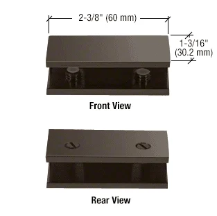 Shower Glass No-Drill Fixed Panel Glass Clamp, Oil Rubbed Bronze – CRL NDC40RB, photo 2