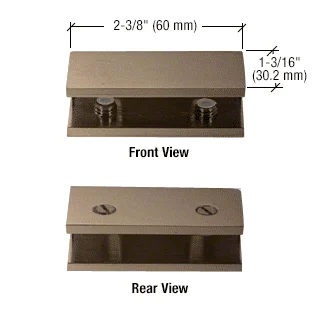 Shower Glass No-Drill Fixed Panel Glass Clamp, Brushed Bronze – CRL NDC4BBRZ, photo 2