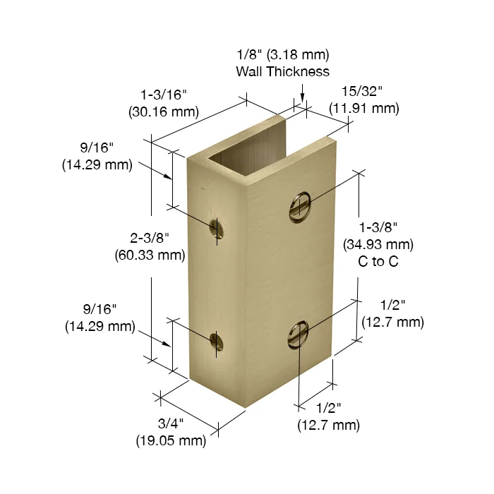 Shower Glass No-Drill Fixed Panel Glass Clamp, Brushed Bronze – CRL NDC4BBRZ, photo 3