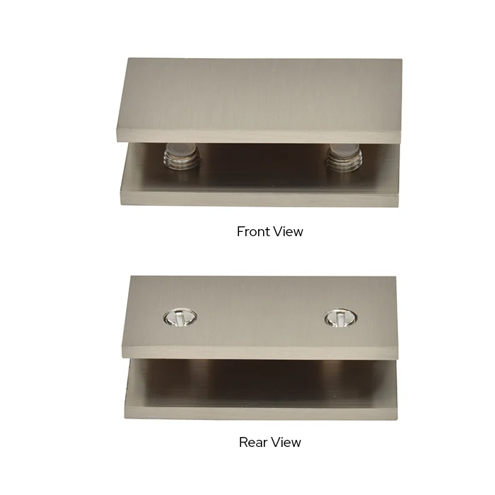 Shower Glass No-Drill Fixed Panel Glass Clamp, Brushed Nickel – CRL NDC4BN