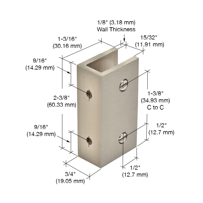 Shower Glass No-Drill Fixed Panel Glass Clamp, Brushed Nickel – CRL NDC4BN, photo 3