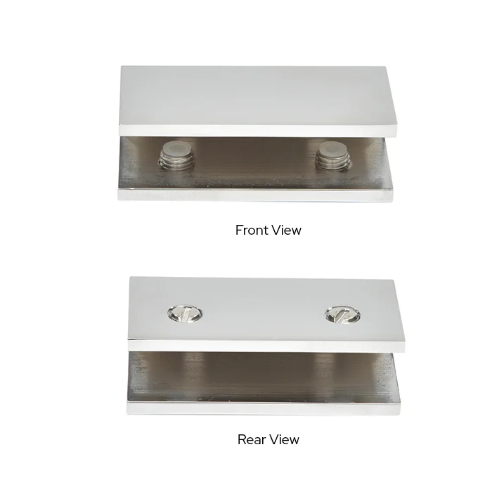 CRL No-Drill Fixed Panel Glass Clamp, Polished Chrome