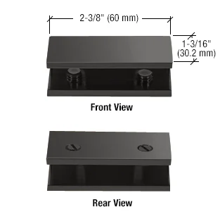 Shower Glass No-Drill Fixed Panel Glass Clamp, Matte Black – CRL NDC4MBL, photo 2