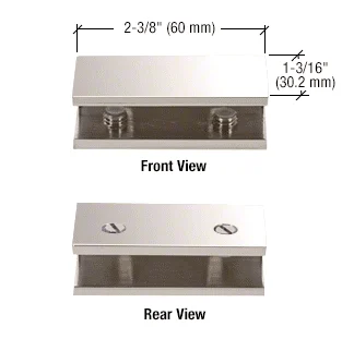 Shower Glass No-Drill Fixed Panel Glass Clamp, Polished Nickel – CRL NDC4PN, photo 2