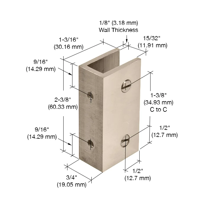 Shower Glass No-Drill Fixed Panel Glass Clamp, Polished Nickel – CRL NDC4PN, photo 3