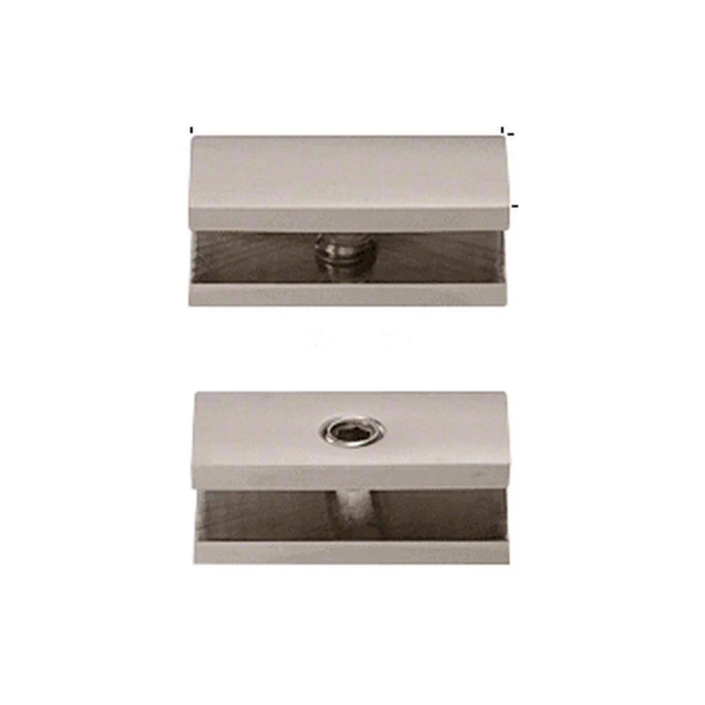 Shower Glass No-Drill Fixed Panel Glass Clamp for 1/4" Glass, Brushed Nickel – CRL NDC6BN