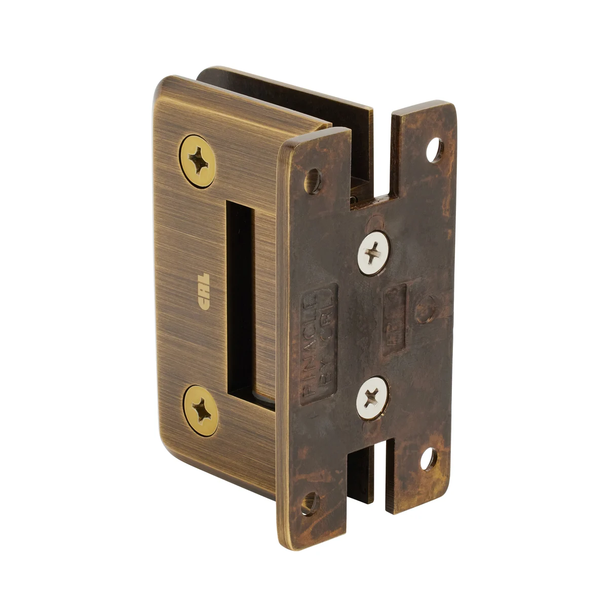 Shower Door Hinge: Pinnacle 037 Wall Mount, H Back Plate, Antique Brass – CRL P1N037ABR, photo 3