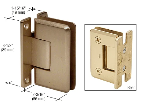 Shower Door Hinge: Pinnacle 037 Wall Mount, H Back Plate, Brushed Bronze – CRL P1N037BBRZ, photo 2