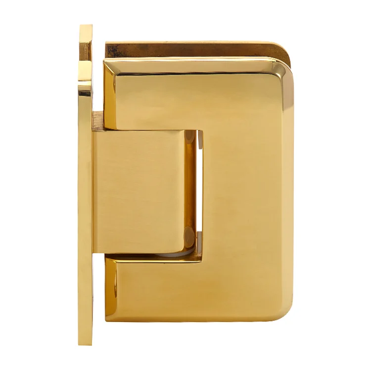 Shower Door Hinge: Pinnacle 037 Wall Mount, H Back Plate, Polished Brass – CRL P1N037BR