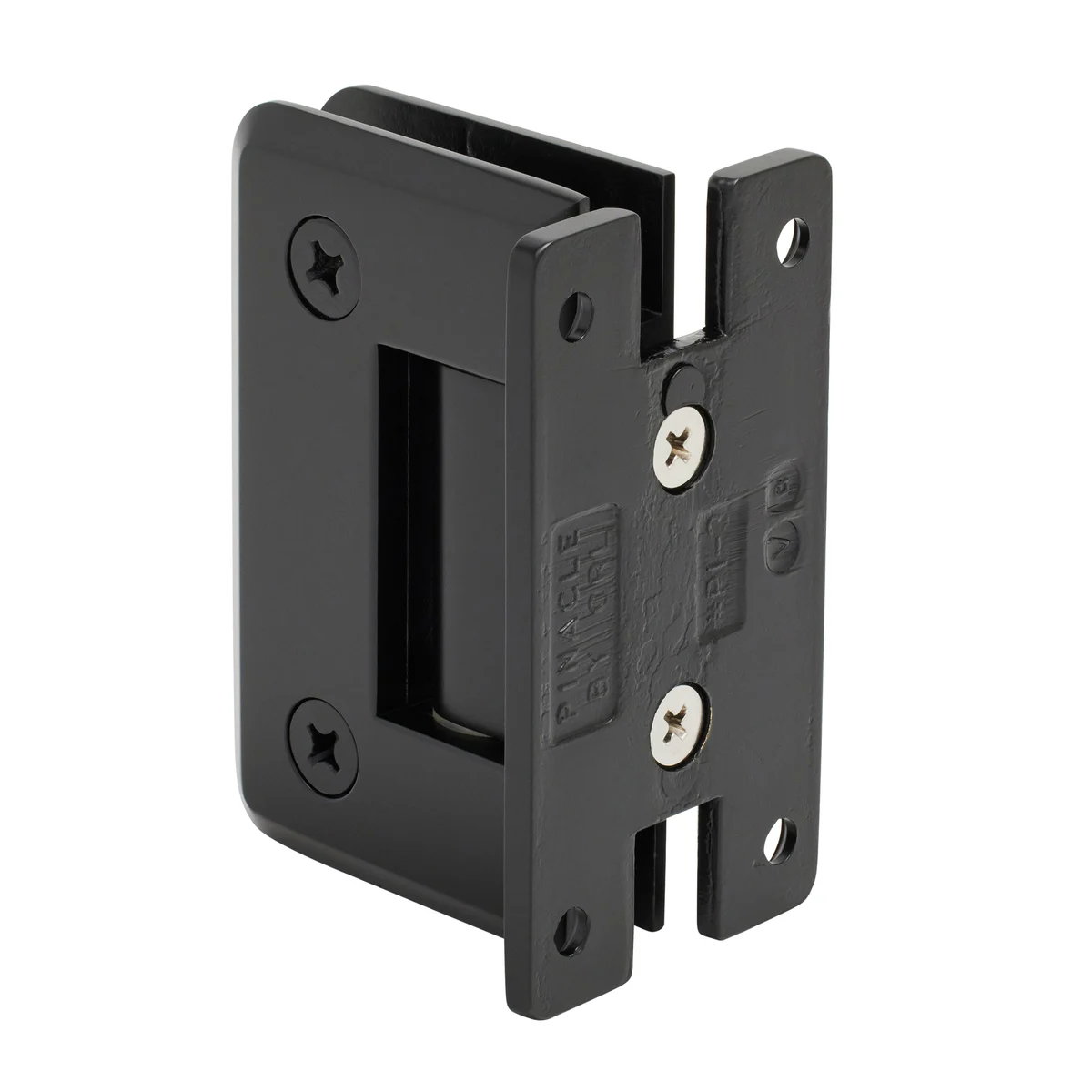 Shower Door Hinge: Pinnacle 037 Wall Mount, H Back Plate, Matte Black – CRL P1N037MBL, photo 3