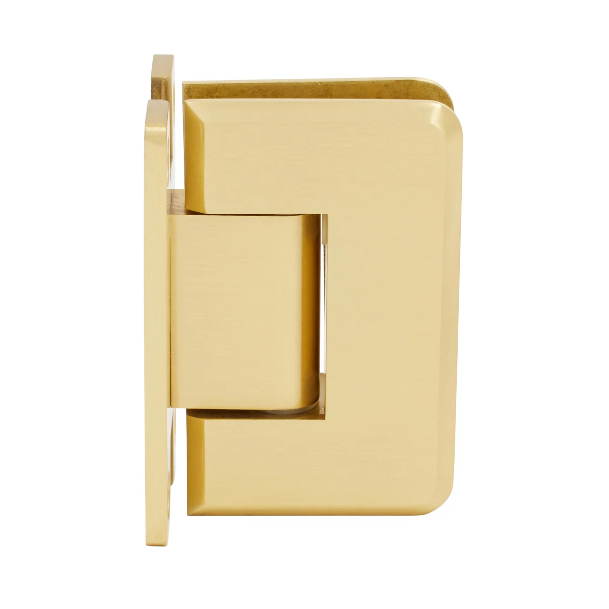 Shower Door Hinge: Pinnacle 037 Wall Mount, H Back Plate, Satin Brass – CRL P1N037SB