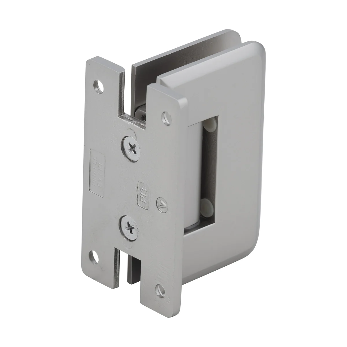 Shower Door Hinge: Pinnacle 037 Wall Mount, H Back Plate, Satin Nickel – CRL P1N037SN, photo 3