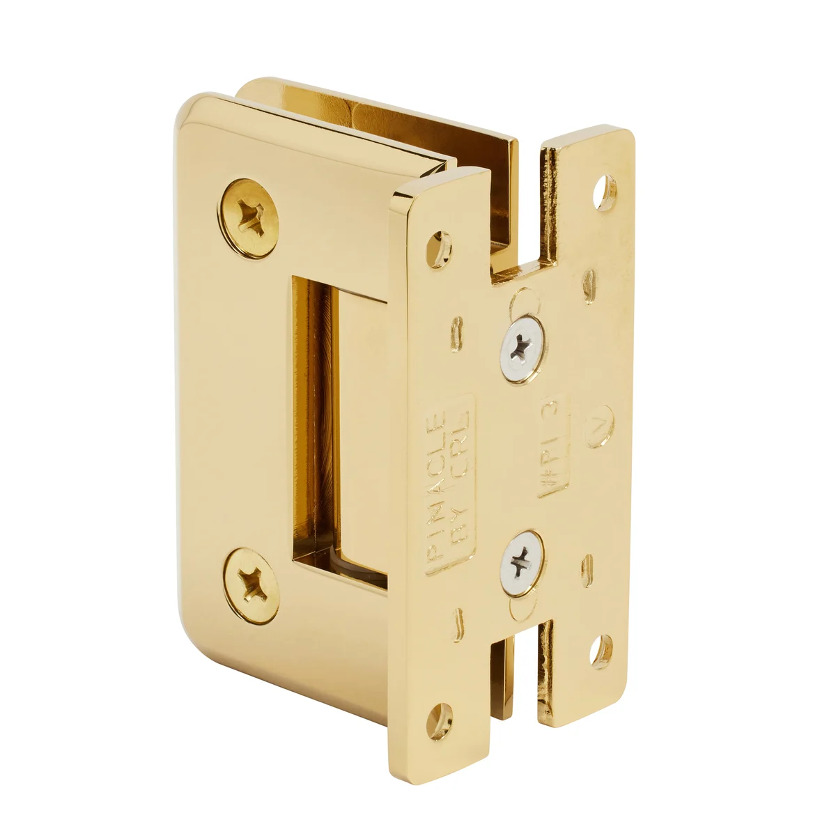 Shower Door Hinge: Pinnacle 037 Wall Mount, H Back Plate, Ultra Brass – CRL P1N037UBR, photo 3