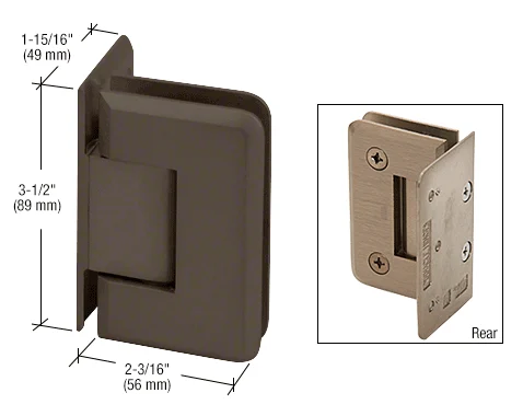 Shower Door Hinge: Pinnacle 044 Wall Mount, Offset Back Plate, Oil Rubbed Bronze – CRL P1N0440RB, photo 2