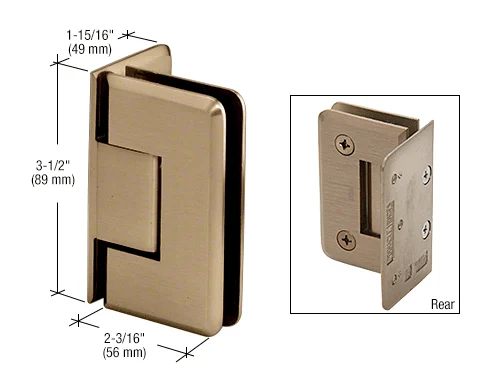 Shower Door Hinge: Pinnacle 044 Wall Mount, Offset Back Plate, Brushed Bronze – CRL P1N044BBRZ, photo 2