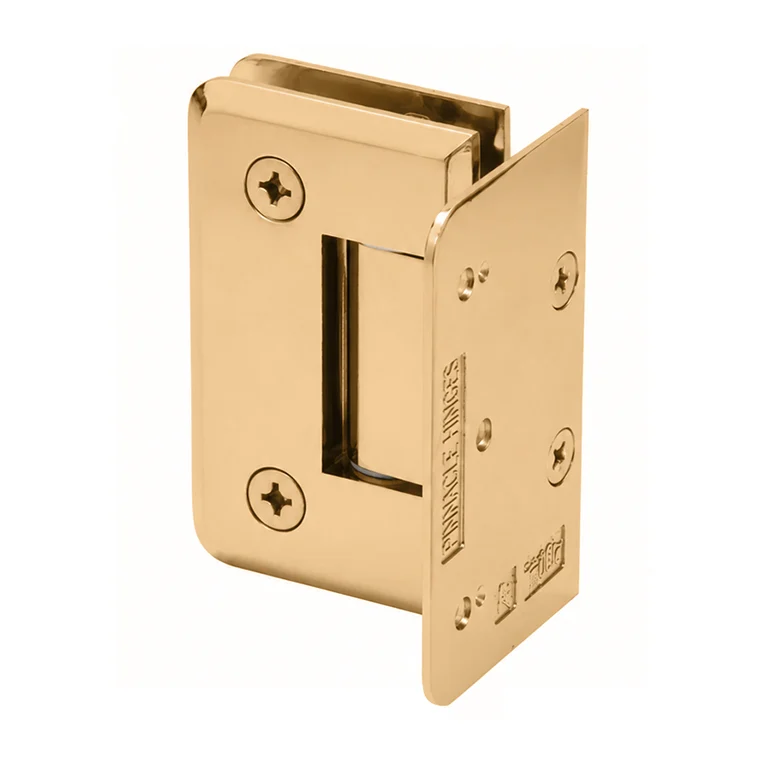 Shower Door Hinge: Pinnacle 044 Wall Mount, Offset Back Plate, Polished Brass – CRL P1N044BR