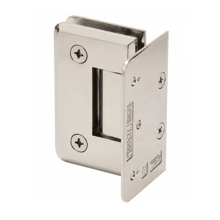 Shower Door Hinge: Pinnacle 044 Wall Mount, Offset Back Plate, Polished Nickel – CRL P1N044PN