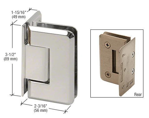 Shower Door Hinge: Pinnacle 044 Wall Mount, Offset Back Plate, Polished Nickel – CRL P1N044PN, photo 2