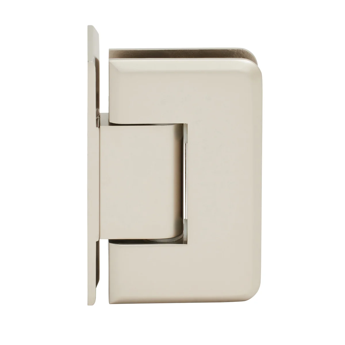 Shower Door Hinge: Pinnacle 044 Wall Mount, Offset Back Plate, Satin Nickel – CRL P1N044SN