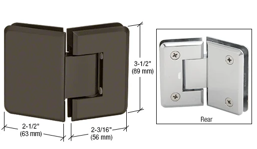 Glass to Glass Shower Door Hinge 135°: Pinnacle 045, Oil Rubbed Bronze – CRL P1N0450RB, photo 2