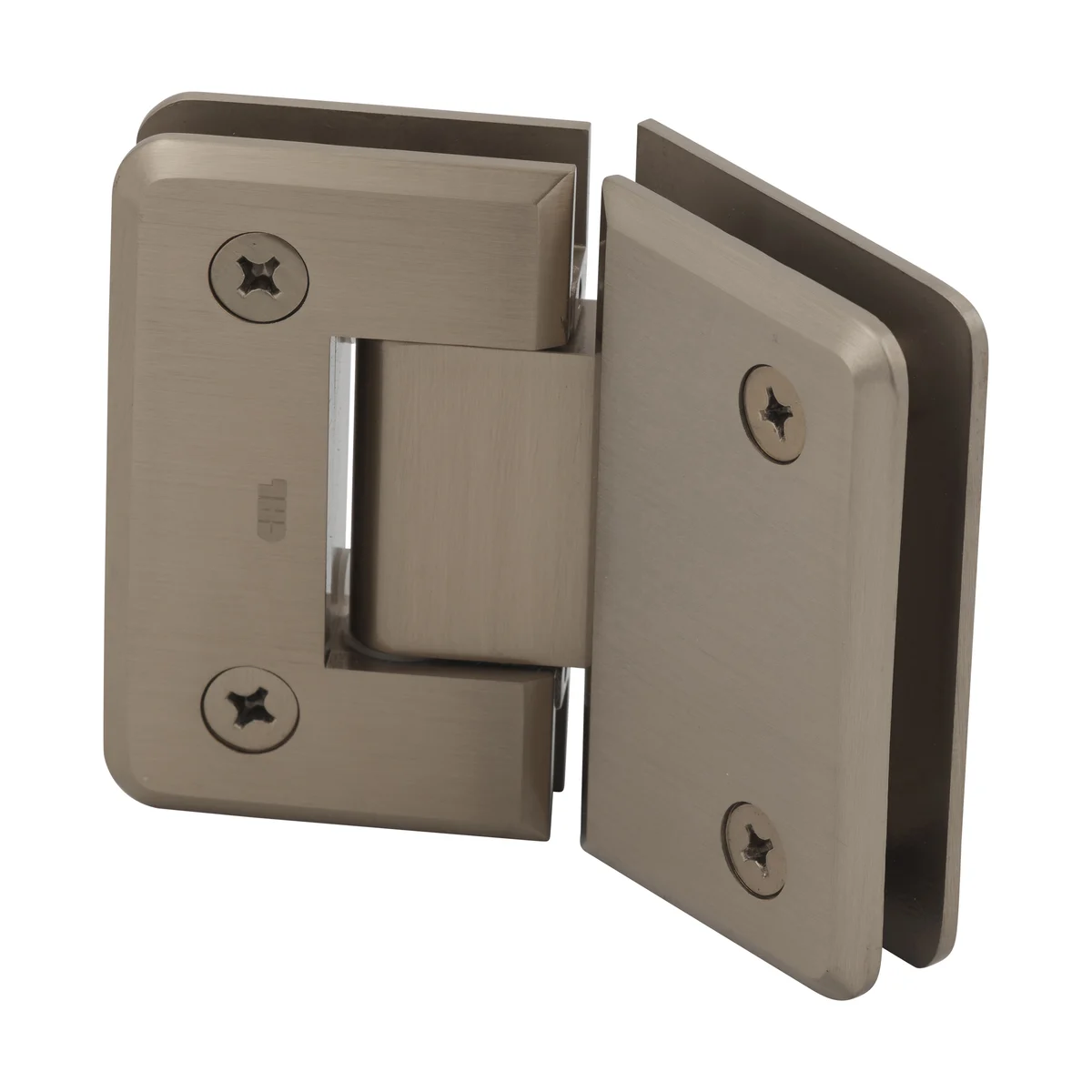 Glass to Glass Shower Door Hinge 135°: Pinnacle 045, Brushed Bronze – CRL P1N045BBRZ