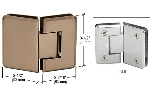 Glass to Glass Shower Door Hinge 135°: Pinnacle 045, Brushed Bronze – CRL P1N045BBRZ, photo 2