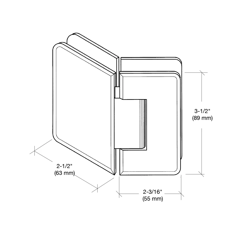 Glass to Glass Shower Door Hinge 135°: Pinnacle 045, Brushed Bronze – CRL P1N045BBRZ, photo 3