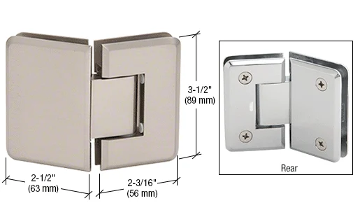 Glass to Glass Shower Door Hinge 135°: Pinnacle 045, Brushed Nickel – CRL P1N045BN, photo 2