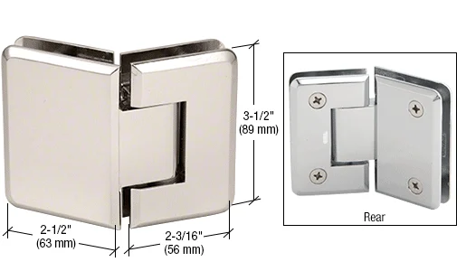 Glass to Glass Shower Door Hinge 135°: Pinnacle 045, Polished Nickel – CRL P1N045PN, photo 2