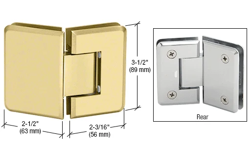 Glass to Glass Shower Door Hinge 135°: Pinnacle 045, Satin Brass – CRL P1N045SB, photo 2