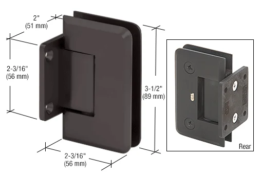 Shower Door Hinge: Pinnacle 074 Wall Mount, Short Back Plate, Oil Rubbed Bronze – CRL P1N0740RB, photo 2