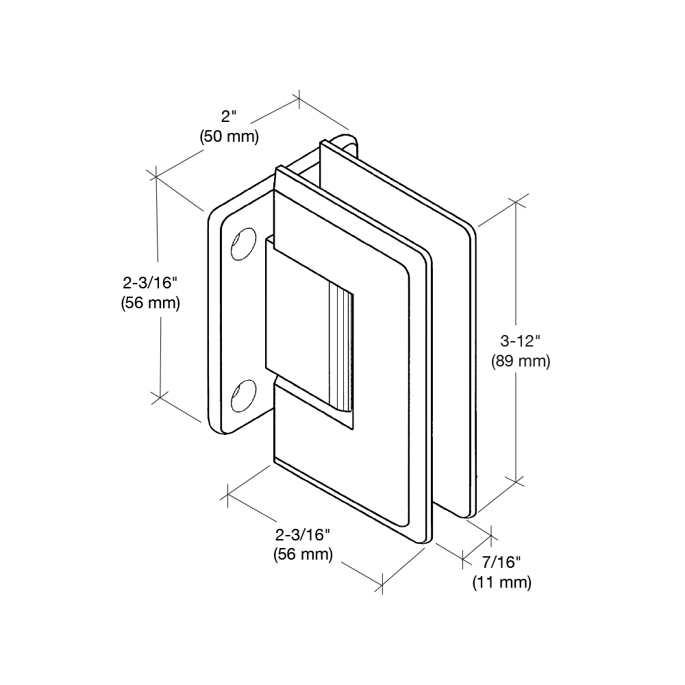 Shower Door Hinge: Pinnacle 074 Wall Mount, Short Back Plate, Oil Rubbed Bronze – CRL P1N0740RB, photo 4
