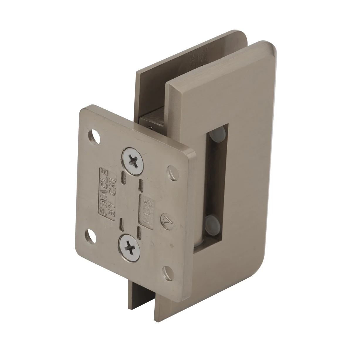 Shower Door Hinge: Pinnacle 074 Wall Mount, Short Back Plate, Brushed Bronze – CRL P1N074BBRZ, photo 3