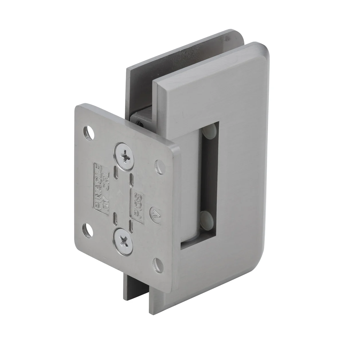 Shower Door Hinge: Pinnacle 074 Wall Mount, Short Back Plate, Brushed Nickel – CRL P1N074BN, photo 3
