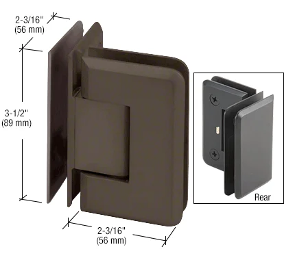 Glass to Glass Shower Door Hinge 90°: Pinnacle 092, Oil Rubbed Bronze – CRL P1N0920RB, photo 2
