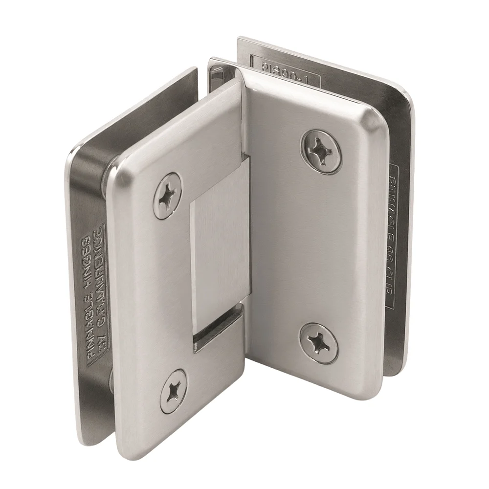 Glass to Glass Shower Door Hinge 90°: Pinnacle 092, Brushed Nickel – CRL P1N092BN