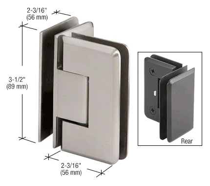 Glass to Glass Shower Door Hinge 90°: Pinnacle 092, Brushed Nickel – CRL P1N092BN, photo 2