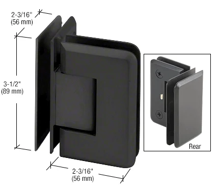 Glass to Glass Shower Door Hinge 90°: Pinnacle 092, Matte Black – CRL P1N092MBL, photo 2
