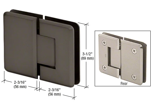 Glass to Glass Shower Door Hinge 180°: Pinnacle 180, Oil Rubbed Bronze – CRL P1N1800RB