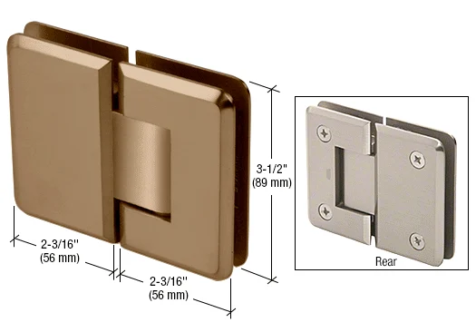 Glass to Glass Shower Door Hinge 180°: Pinnacle 180, Brushed Bronze – CRL P1N180BBRZ