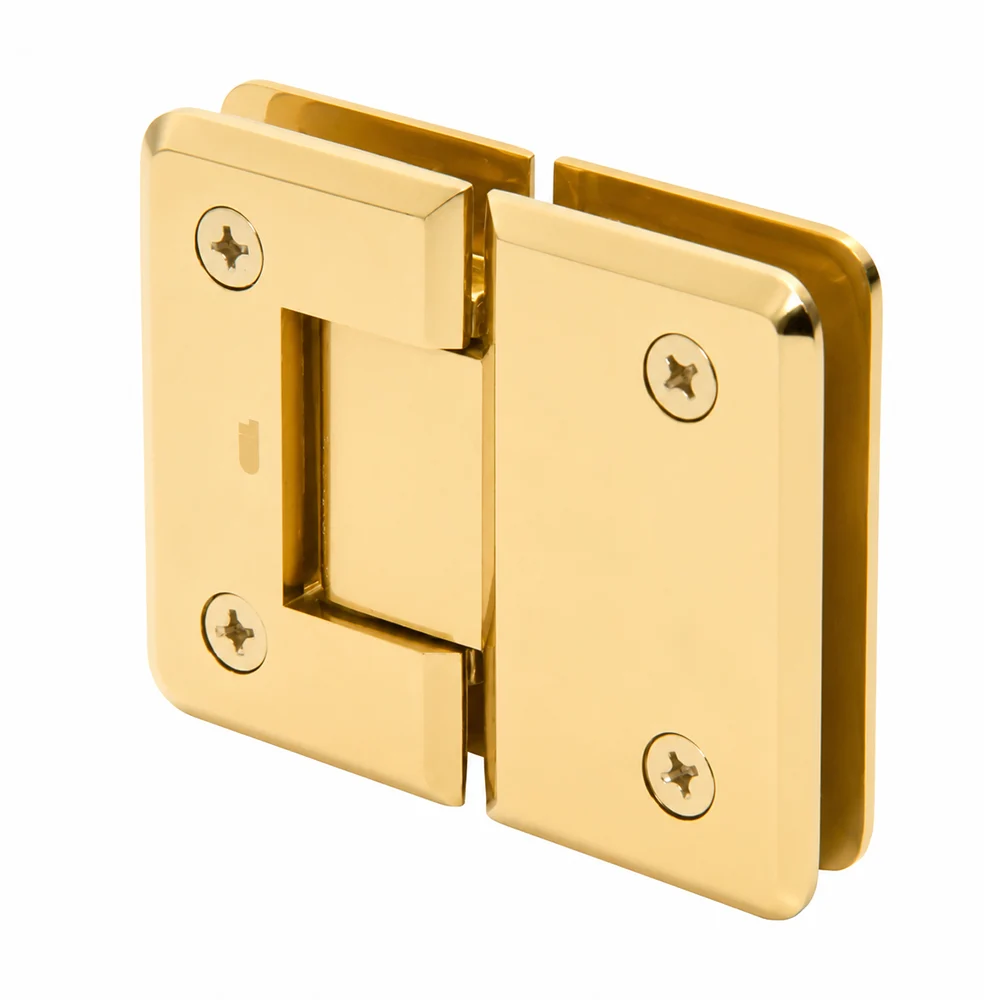 Glass to Glass Shower Door Hinge 180°: Pinnacle 180, Polished Brass – CRL P1N180BR, photo 2