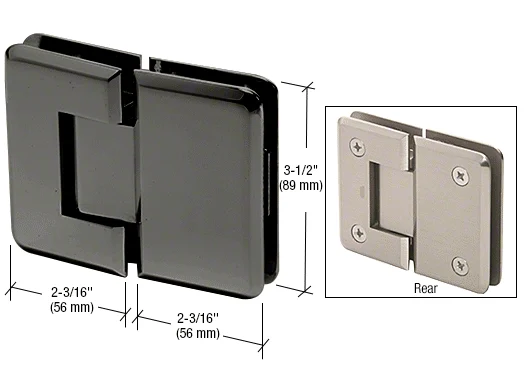 Glass to Glass Shower Door Hinge 180°: Pinnacle 180, Gun Metal – CRL P1N180GM