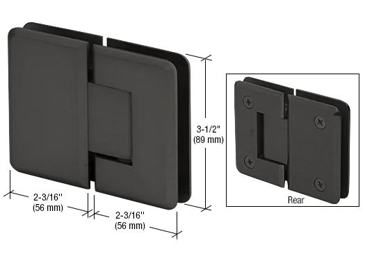 Glass to Glass Shower Door Hinge 180°: Pinnacle 180, Matte Black – CRL P1N180MBL