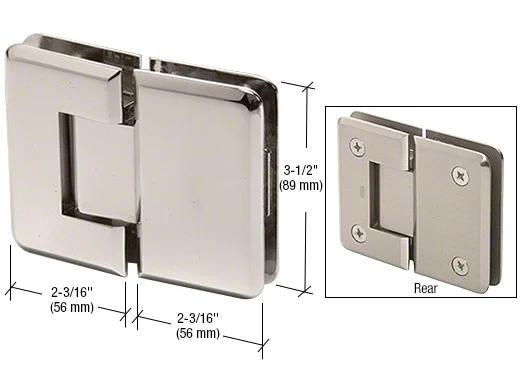 Glass to Glass Shower Door Hinge 180°: Pinnacle 180, Polished Nickel – CRL P1N180PN